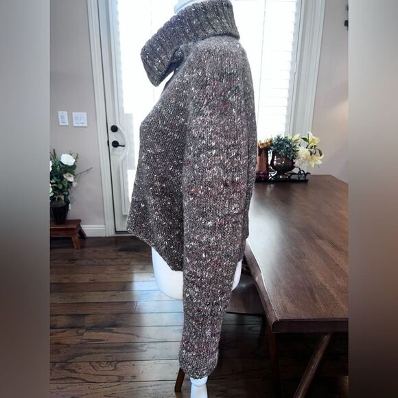 Stella Jean Wool Alpaca Silk Roll Neck Chunky Speckled Knit Sweater Brown 8 - Picture 8 of 13
